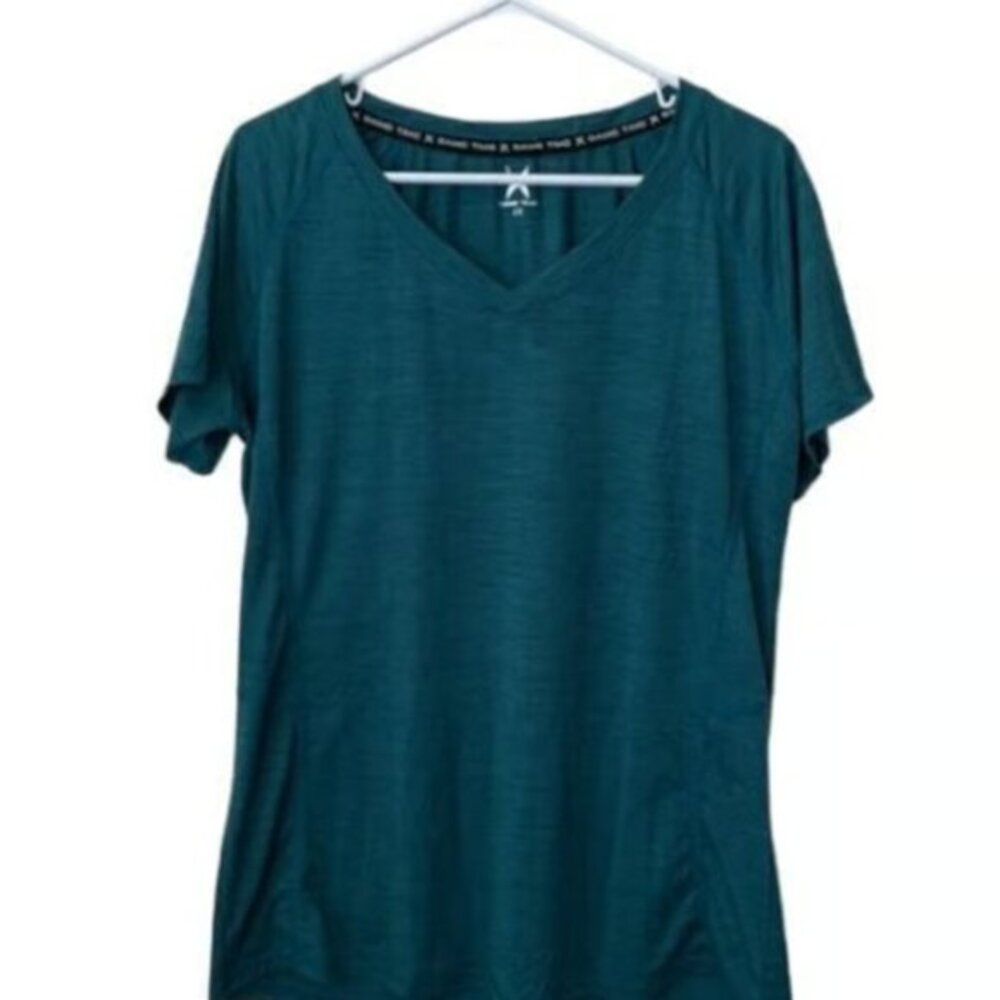 Game Time V-Neck Teal Athletic Shirt Size 2X EUC #M-009
